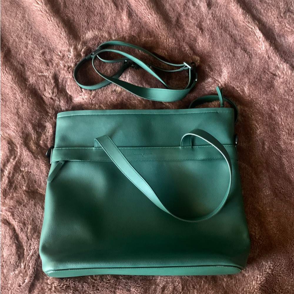 {{von holzhausen)) The Zipper Tote in Green - Picture 6 of 10